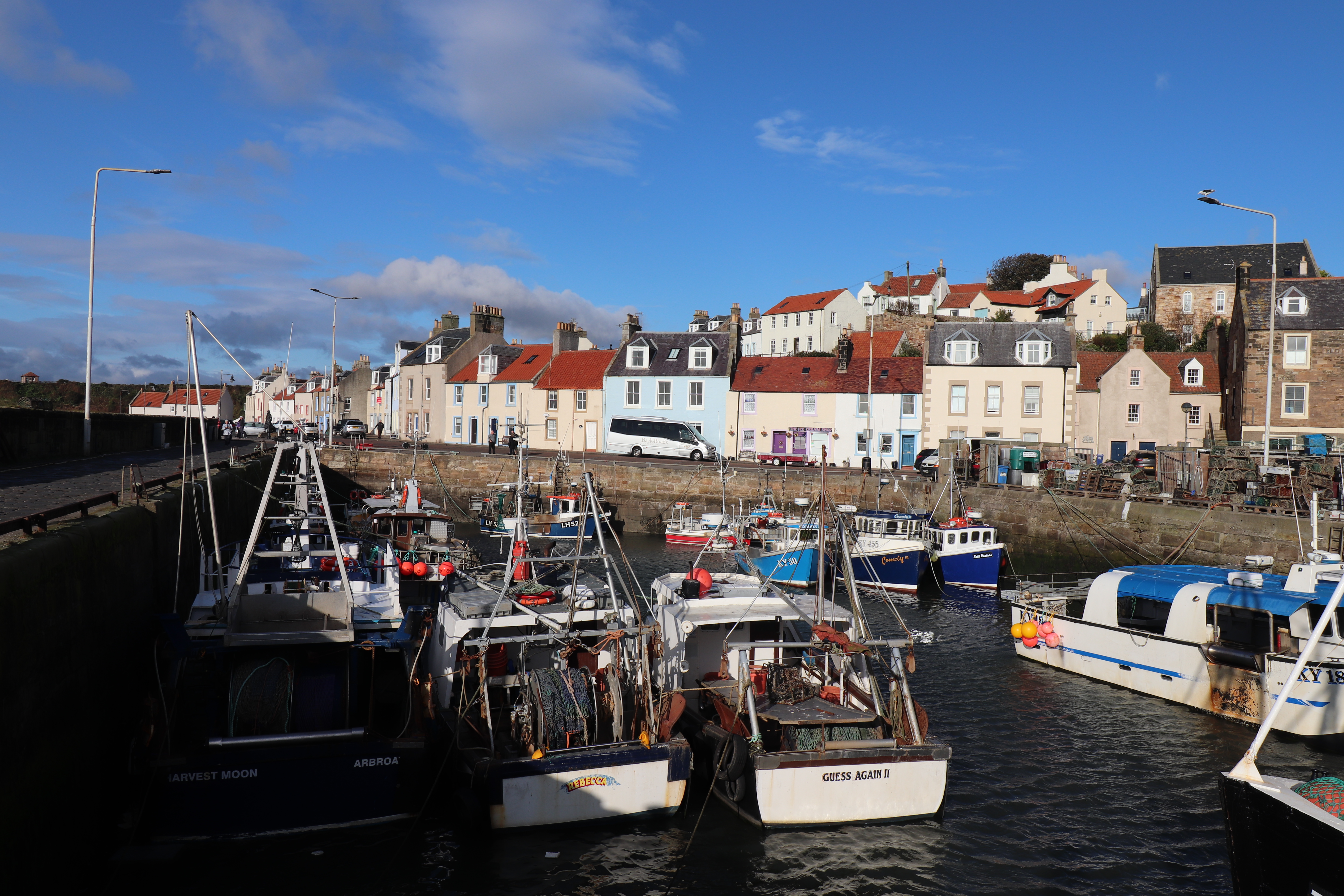 boats moored in a harbour