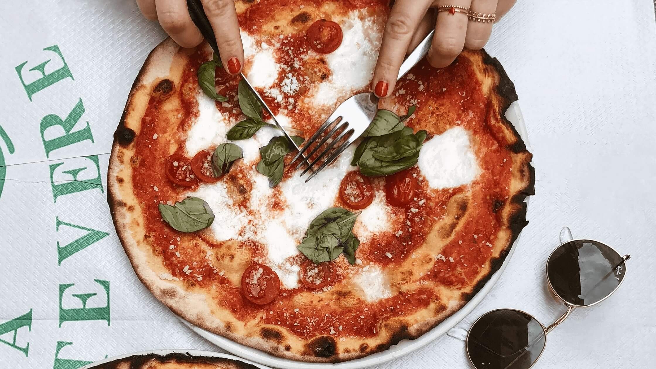 Pizza on a table