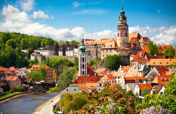 A view of the famous Cesky Castle in Prague.