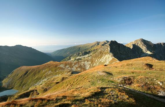 A view of the High Tatras, the tallest range in the Carpathian Mountains which connects Slovakia and Poland.