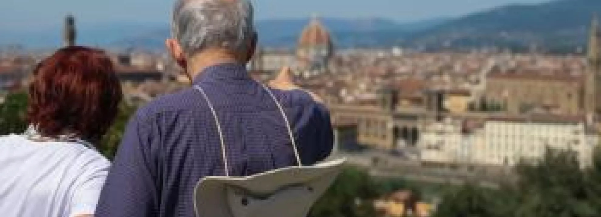 A couple on a tour enjoying the view