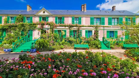 A view of the House and Gardens of Claude Monet's estate.