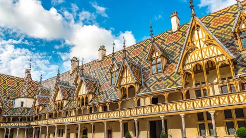 The Hospices of Beaune, a medieval hospital foundation and one of France's most presitigious monuments.