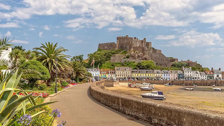 View of Mont Orgueil Castle, Jersey, Channel Islands.