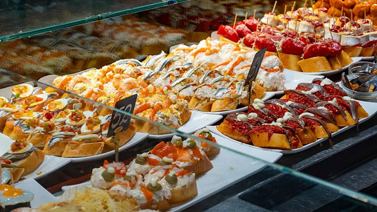 Selection of traditional Spanish Pinxtos