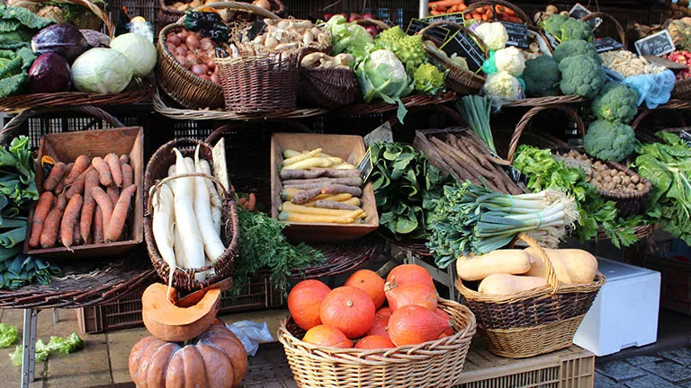 Traditional fresh shop front of local produce