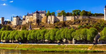 A view of the French commune of Chinon, a medieval resort popular with Kings and nobles.