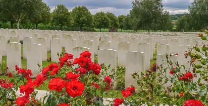 Looking out over the WW1 graves of Ypres