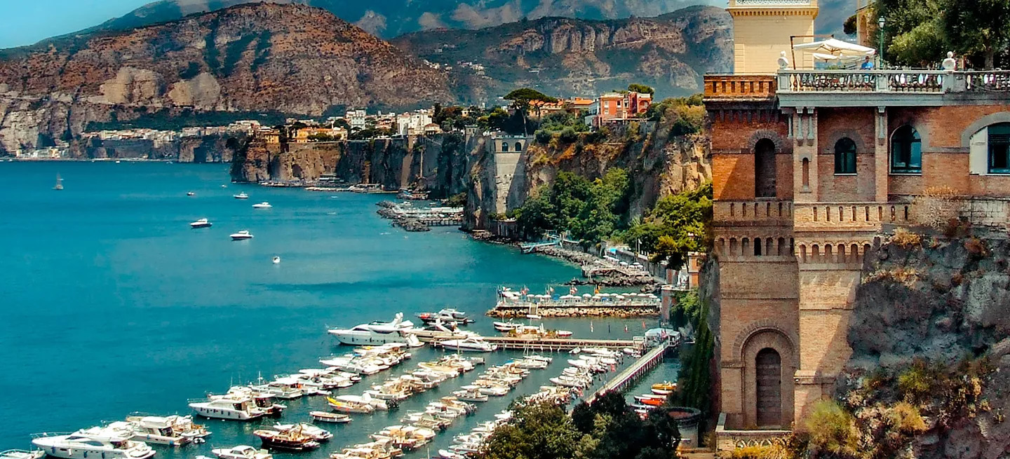 A beautiful view of a coastal town in Italy.
