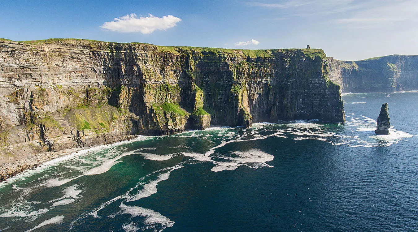 Landscape view of the Cliff of Moher in Ireland