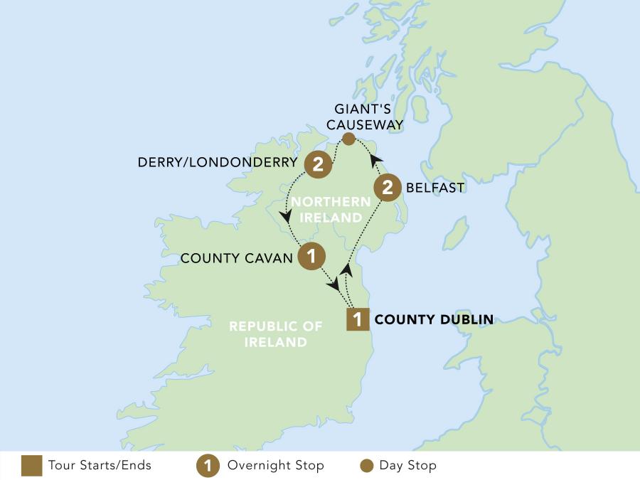 Castles & Causeways: Journey to Northern Ireland Map