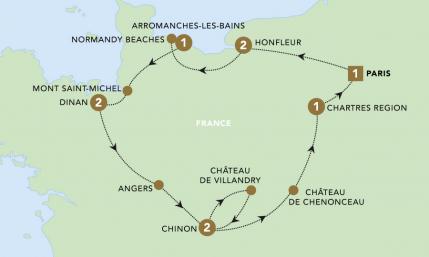 La belle France tour map for 2023.