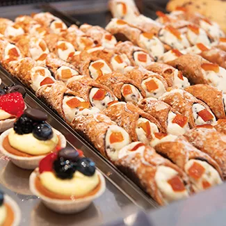 An image of a sweet Italian dessert, cannoli.