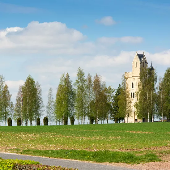 Northern Ireland's National War Memorial - the Ulster Tower - as seen in Thiepval, France.