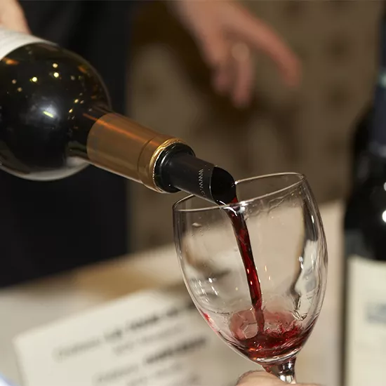 An image of a boastful red wine enjoyed at an immersive tasting.