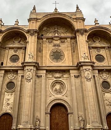 A view of the entrance to the Catedral de Granada.